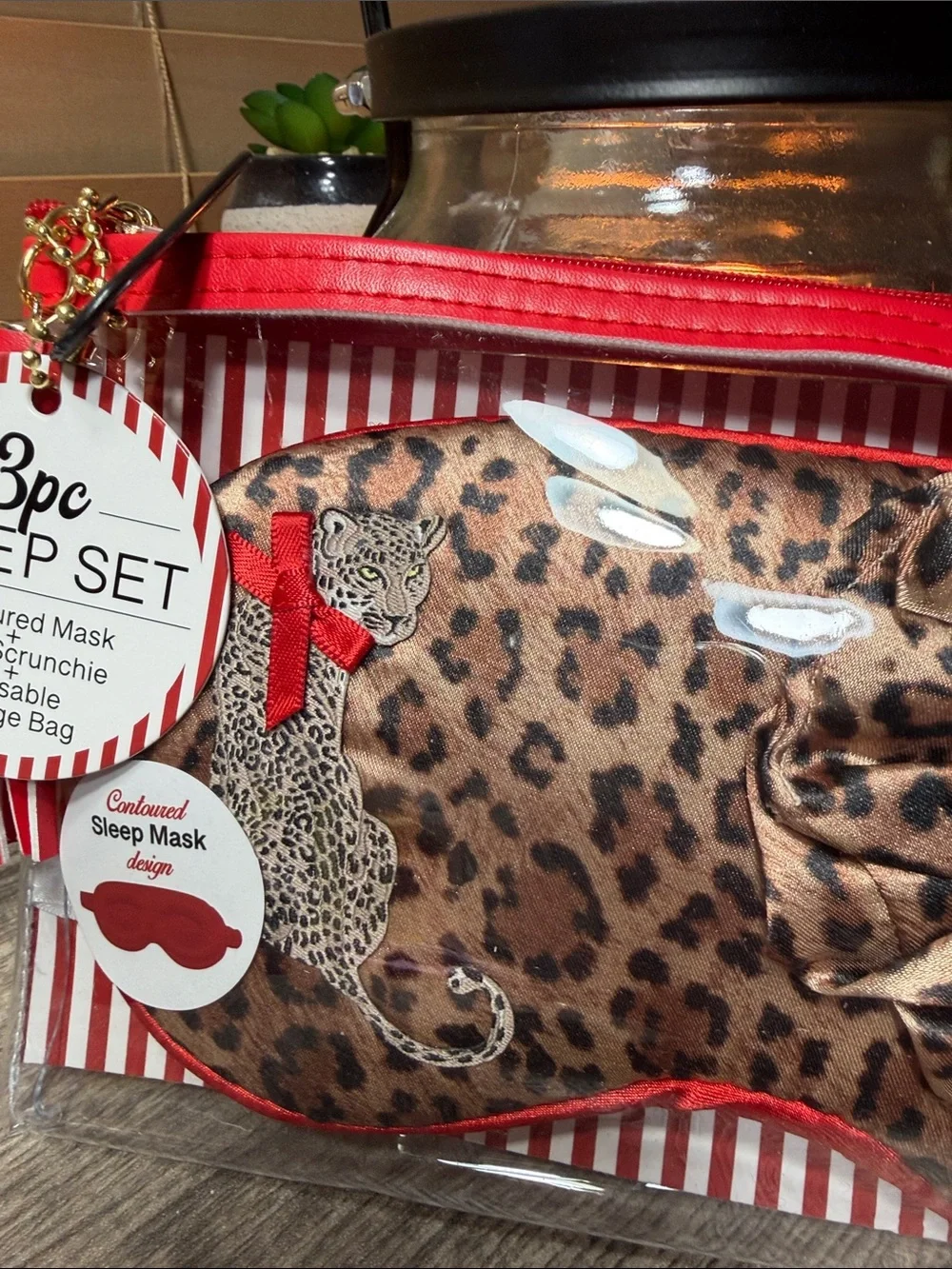 🌻5 for $30🌻 Leopard/Cheetah Print Satin Sleep Mask & Scrunchie Set
